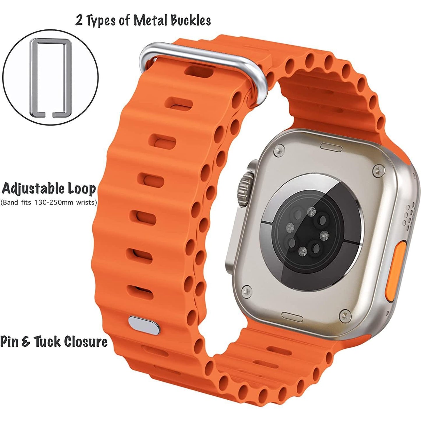 Ocean strap For Apple Watch Ultra Band 49mm 8 7 45mm 41mm Silicone Bracelet Wristband iWatch 6 5 4 3 SE 44mm 40mm 42mm 38mm band