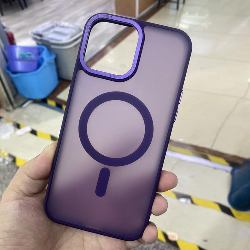 For iPhone 16ProMax 16 15 14 13 12 11 Plus Pro Max Phone Case, Matte Transparent Magnetic Acrylic Slim, Metal Camera Protection Hard Full Cover
