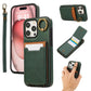 For iPhone 16ProMax 16 15 14 13 12 Leather Phone Case with Double Folding Wallet Wristband, Anti-Fall Card Slot Ring Kickstand Shockproof Business Hard Full Cover