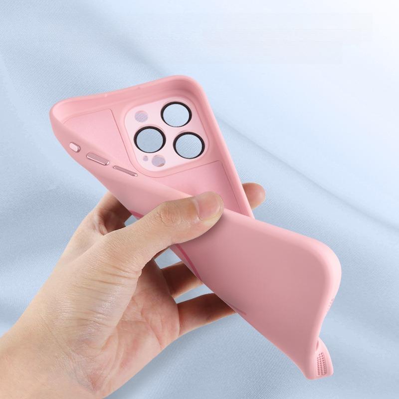 Liquid Silicone Fine Ring Strong Magnetic Precision Crystal Len Protector Fingerprint-proof Phone Case For iPhone 16ProMax 15 14 13 12 11, Soft Skin Feel Shockproof Soft Full Cover