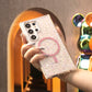 Glitter Glitter Transparent Strong Magnetic For Magsafe Phone Case For Samsung S25Ultra S25+ S25 S24 S23 A14 A15 A16 A24 A25 A34 A35 A54 A55 Metal Frame Shockproof Bumper Acrylic Hard Cover