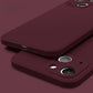 Für iPhone 16 15 14 Pro Max Handyhülle, Schlanke, matte, dünne, luxuriöse, quadratische, weiche, flüssige Silikon-Schutzhülle mit stoßfester Rückseite mit Mikrofaser-Innenfutter
