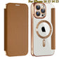 Wireless Charge Case for iPhone 16 15 14 13 Pro Max Magnetic Shockproof Flip Leather Shell Card Slot Hard PC Back Cover