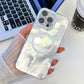 For iPhone 16ProMax 16 15 14 13 Phone Case, Electroplating Magnetic Laser Flow Silk Pattern Acrylic Slim With Glitter Len Protector, Protection Non-Yellowing Hard Cover
