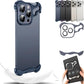 Special-Shaped Metal Corner Pad Anti-Fall Phone Case Suitable For iPhone 16 15 14 13 Pro Max, Borderless Slim No Back Bumper with Camera Cover Bumper Phone Case