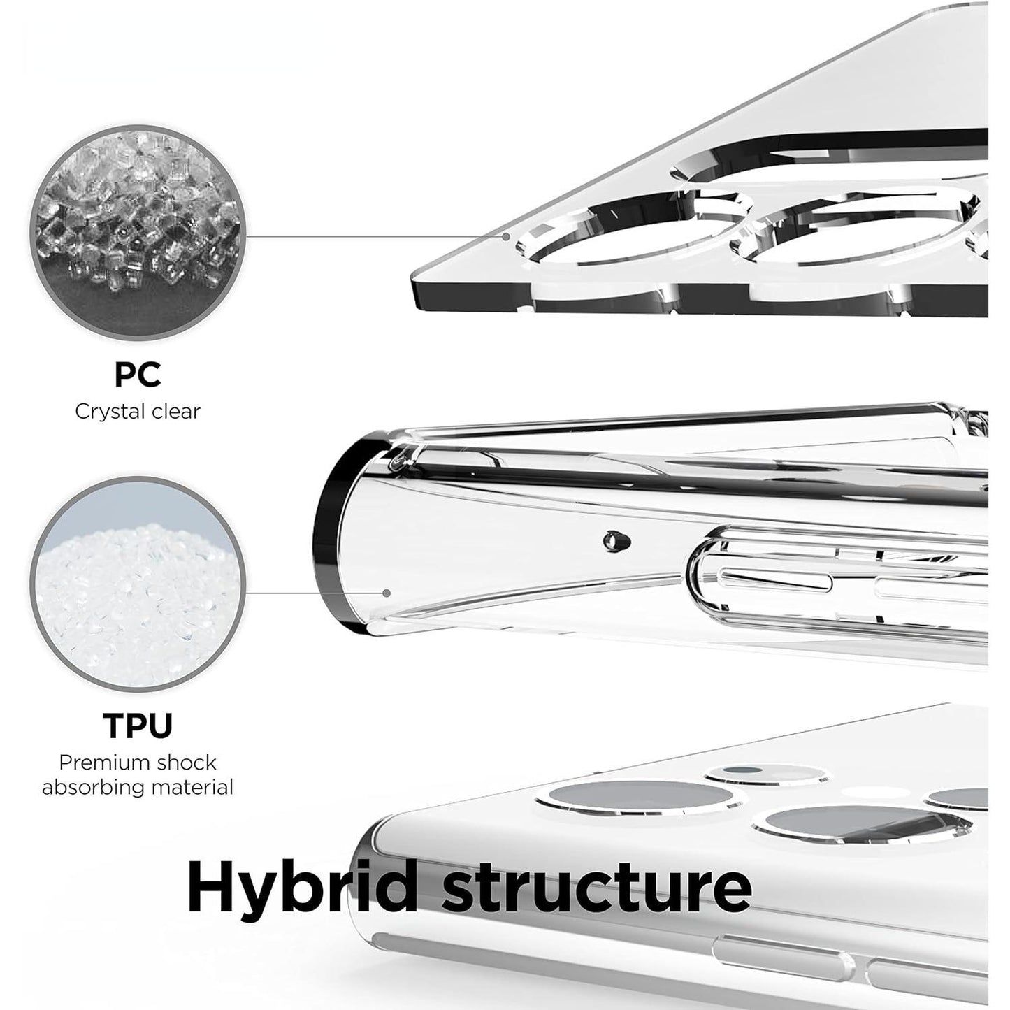 Crystal Clear Slim Ultrahard Polycarbonate High Definition Protective Phone Case for Samsung S25 S25+ S25Ultra S24 S24+ S24Ultra S23Ultra - Precise Camera Cutouts Full Cover