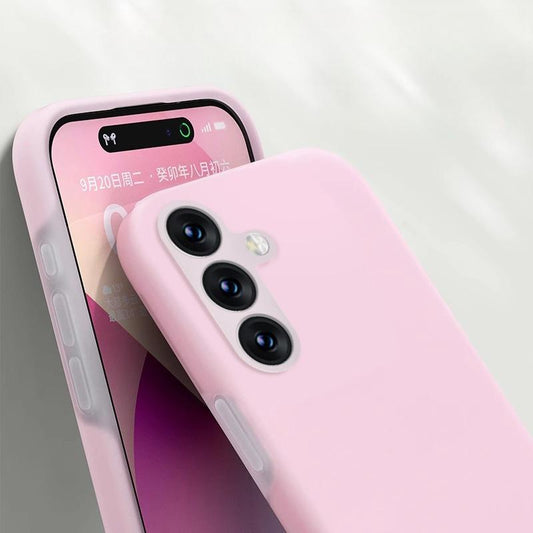 Luxury Lovely Liquid Silicone Jelly style Precision Len Protection Phone Case For Samsung S25Ultra S24FE S25 S24 S23, Soft Skin Feel Silicone Shockproof Soft Cover With Microfiber Lining