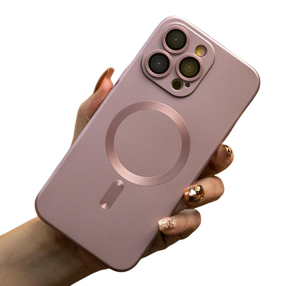 For iPhone 16 15 14 13 12 Pro Max Phone Case,  Metallic Paint Magnetic Soft Metallic Glossy Slim, Full Camera Cover Protection Support Wireless Charging Phone Case