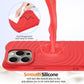 Matte Ripple Pattern Magnetic Silicone Phone Case For iPhone 16ProMax 16E 16 15 14 13 12 Skin Feel Heavy Duty Protection Shockproof Soft Full Cover