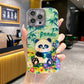 For iPhone 16ProMax 16 15 14 13 12 11 Phone Case with Diamond Camera Kickstand, Dolphin Whale Panda Elephant Snake Animal, Oil Painting Camera Frame Anti-drop Hard Shockproof Full Cover