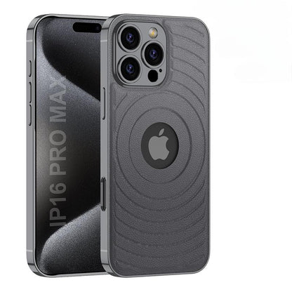 For iPhone 16 Electroplated Magnetic Phone Case for iPhone 16 Plus 16 Pro Max Leather Leakage Hole Shockproof Protective Cover