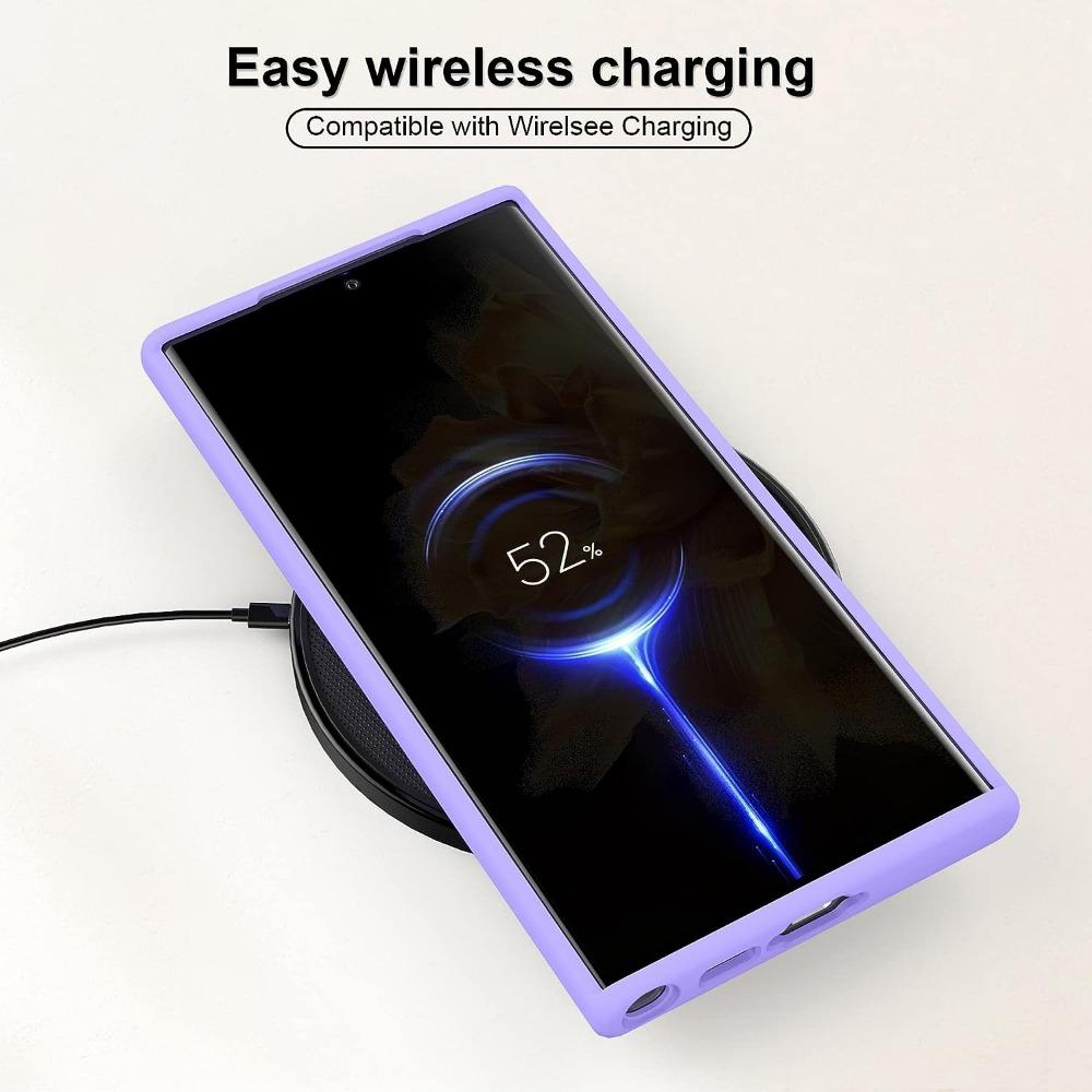 Slim Liquid Silicone Rubber Shockproof Phone Case for Samsung Galaxy S25 S25Plus S25Ultra S24 S24FE S24Plus S24Ultra , Soft Anti-Scratch Microfiber Lining Protection Case