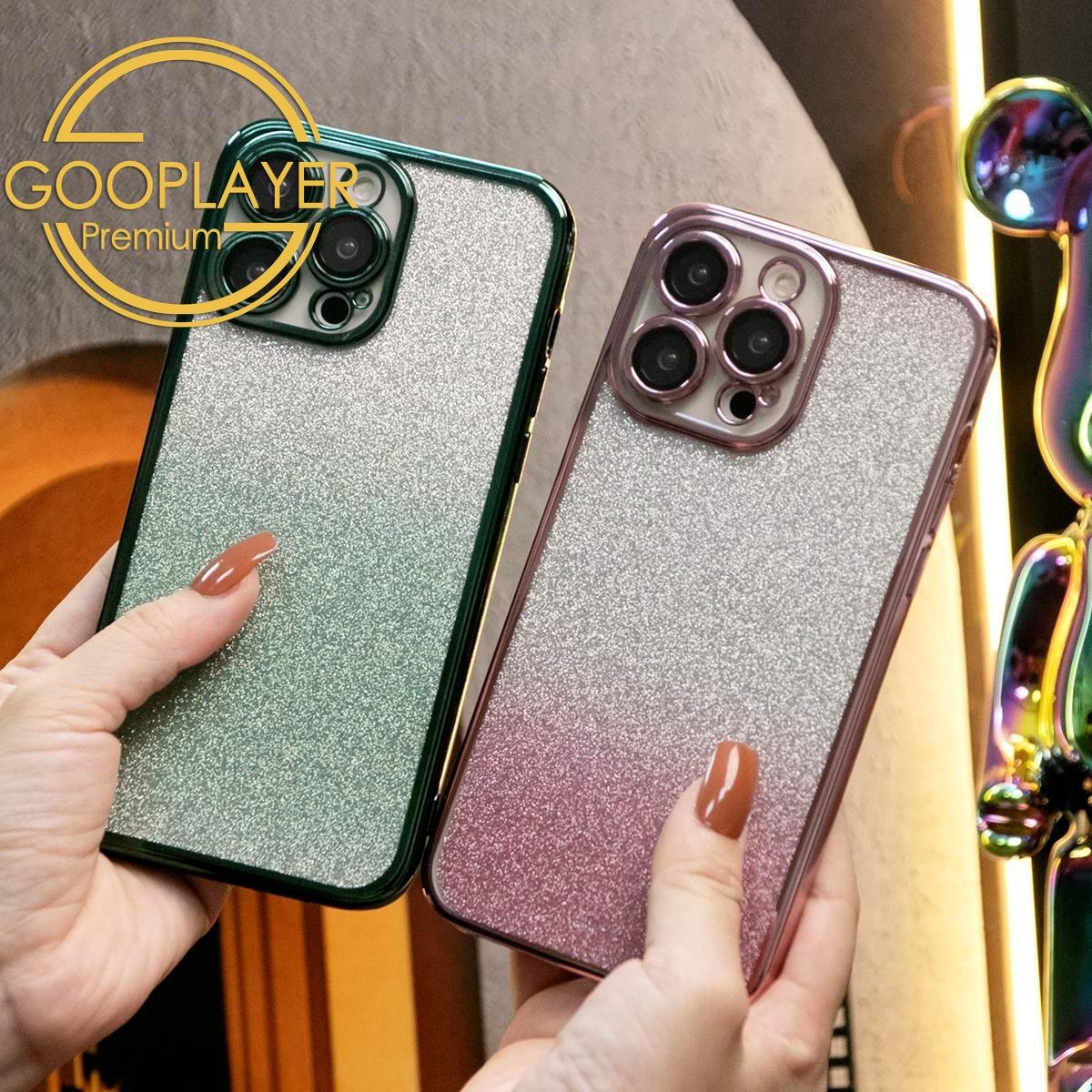 For iPhone 16 15 14 13 Pro Max Phone Case, Clear Gradient Glitter TPU Luxury Plating Slim Soft Full Cover