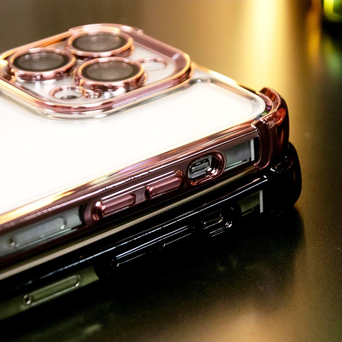Luxury Plating Four Corners Shockproof Clear Case For iPhone 16 15 14 13 12 11 XR XSMax X/XS Transparent Built-in Camera Protector Hard Acrylic Bumper Armor Full Cover