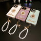 For iPhone 16 15 14 13 12 11 XR XSMax X/XS Phone Case, Pearl Perfume Bottle with Chain, Plating Electroplate Luxury Elegant Case Camera Protector Shockproof Soft Cover