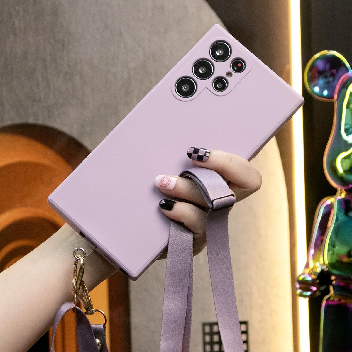 Square Liquid Silicone Matte Shockproof Crossbody Lanyard Phone Case For iPhone 16 15 14 13 12 11 XR XSMax X/XS Camera Protect Soft Cover