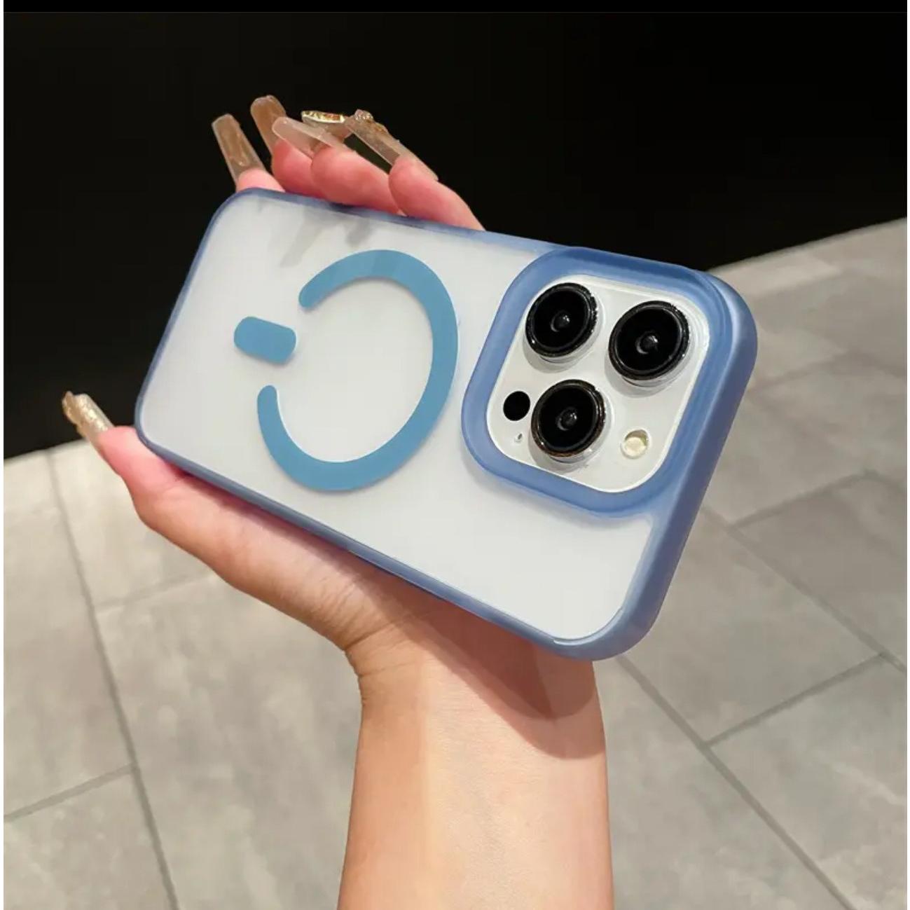 Colorful Matte Clear Macaron C Pattern Magnetic Phone Case For iPhone 16ProMax 16 15 14 13 12 11 Pro Max Plus Transparent [Not Yellowing] [Skin Feel] Shockproof Hard Full Cover