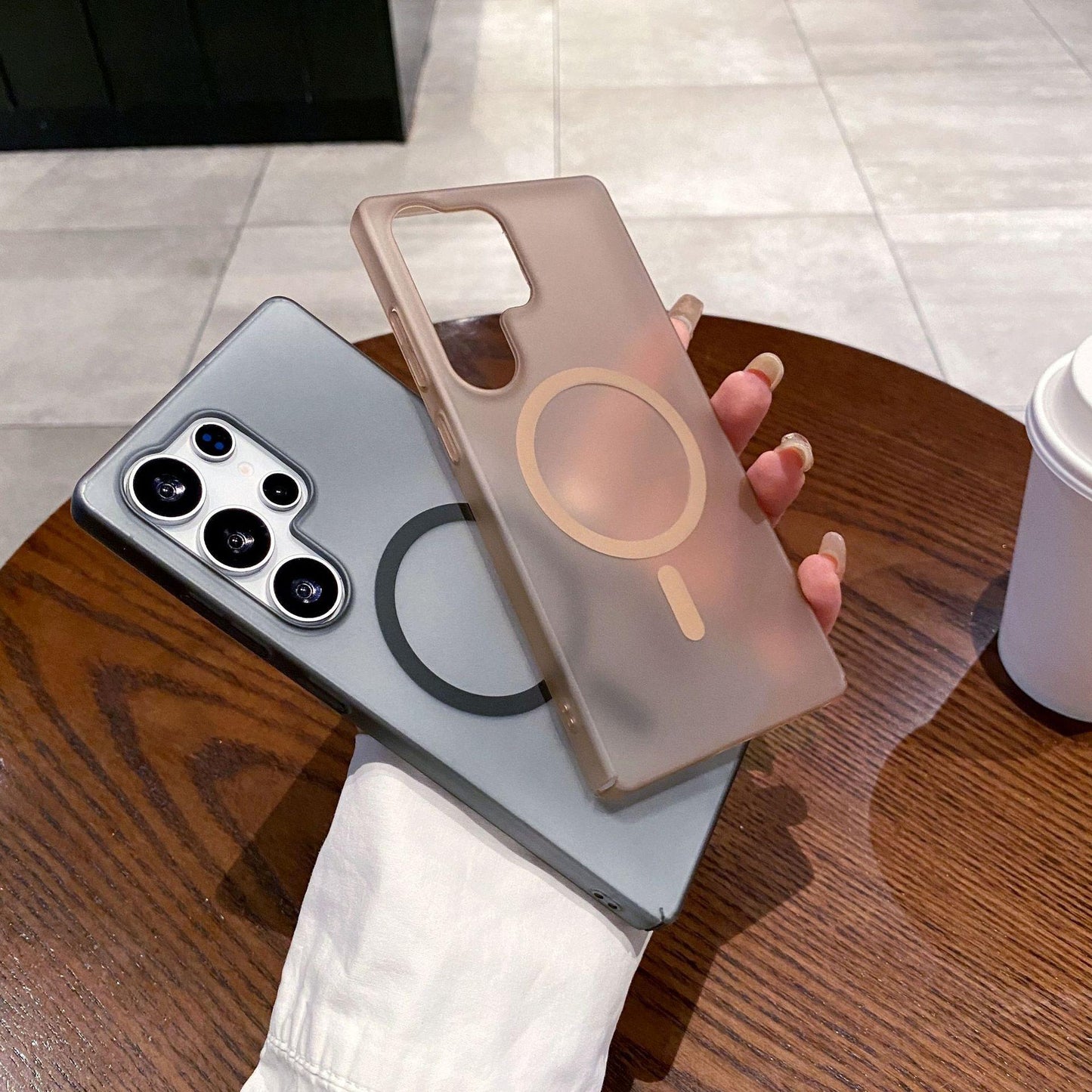 Matte PC Ultra Thin Transparent Magnetic Frozen Fog Phone Case For Samsung A14 A15 A16 A25 A26 A35 A36 A55 A56 A05 A05S A06 Not Yellowing Clear Hard Full Cover