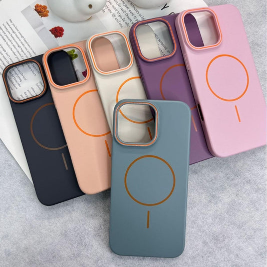 Matte Magnetic Two-tone Slim PC Phone Case For iPhone 16ProMax 15 14 13 Skin Feel Bumper Shockproof Hard Full Cover