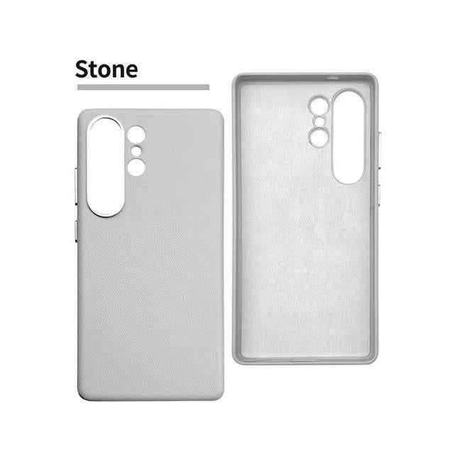 Leather Phone Case For Samsung S25Ultra S25+ S25 Metal Camera Frame Volume Button Full Protective Shockproof Back Cover With Microfiber Lining