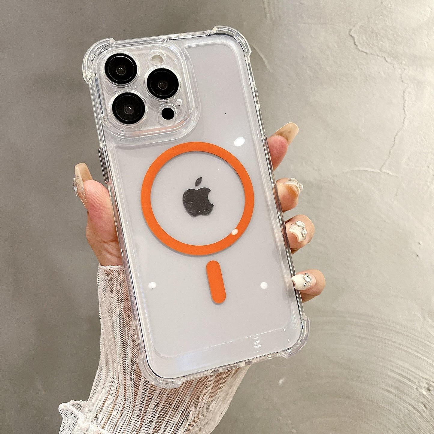 Acrylic Transparent Magnetic High Protection Four Corner Shockproof Phone Case For iPhone 16ProMax 15 14 13 12 Not Yellowing Clear Hard Full Cover