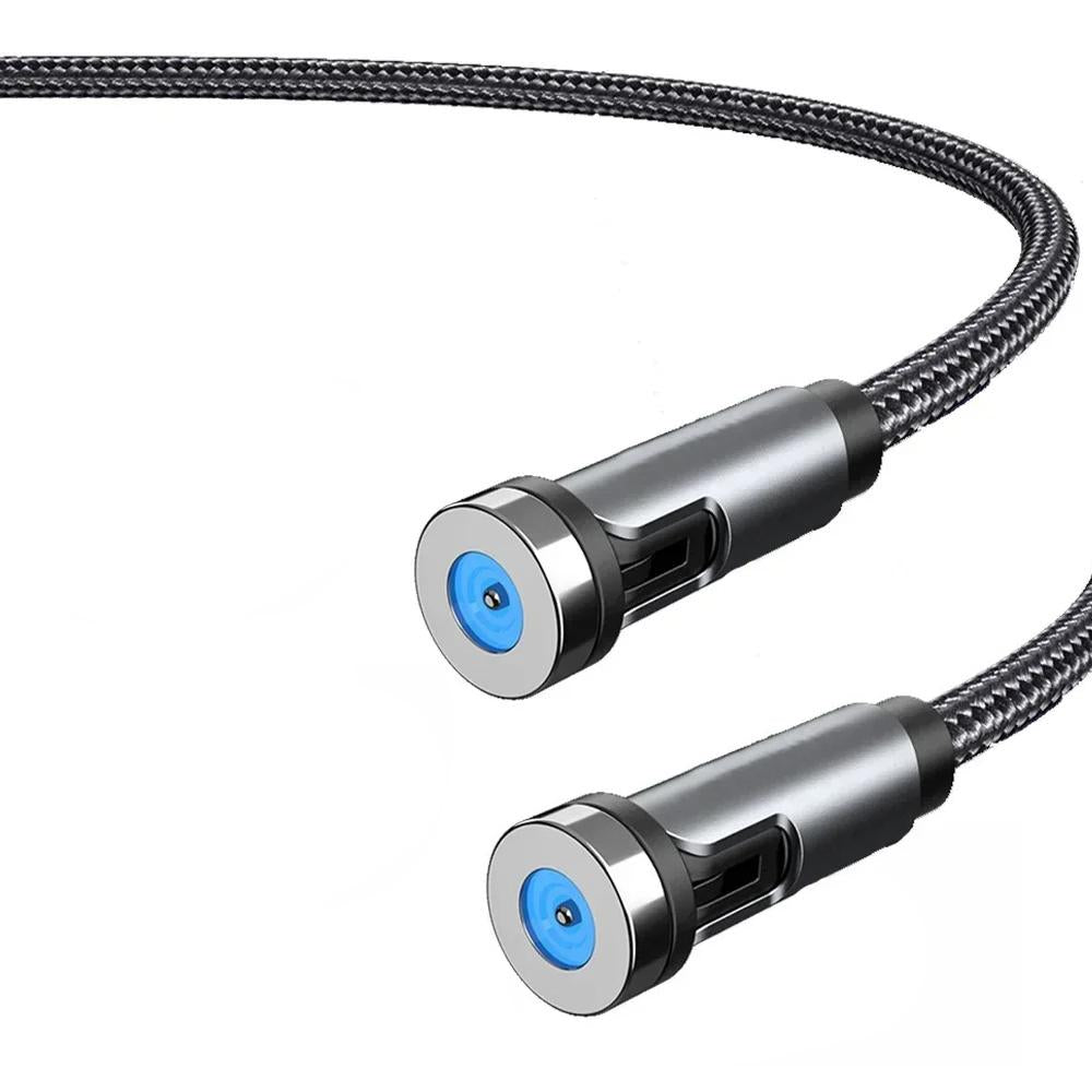 1m/2m/3m Magnetic Charging Cable 540° Rotating Magnetic Phone Charger Cable - 90° Angle Connector, Nylon-Braided Cords For iPhone For Samsung Smart Phone Accessories