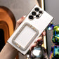 3D Crystal Square Holder Plating Phone Case For Samsung S25 S24 S23 S22 S21 Note20