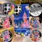 For Samsung S25 S24 S23 S22 Phone Case with Diamond Lens Protectors, Luxury Castle Panda Leopard Rainbow Butterfly Elephant Girl Oil Painting Metal Camera Frame Anti-drop Hard Shockproof Full Cover