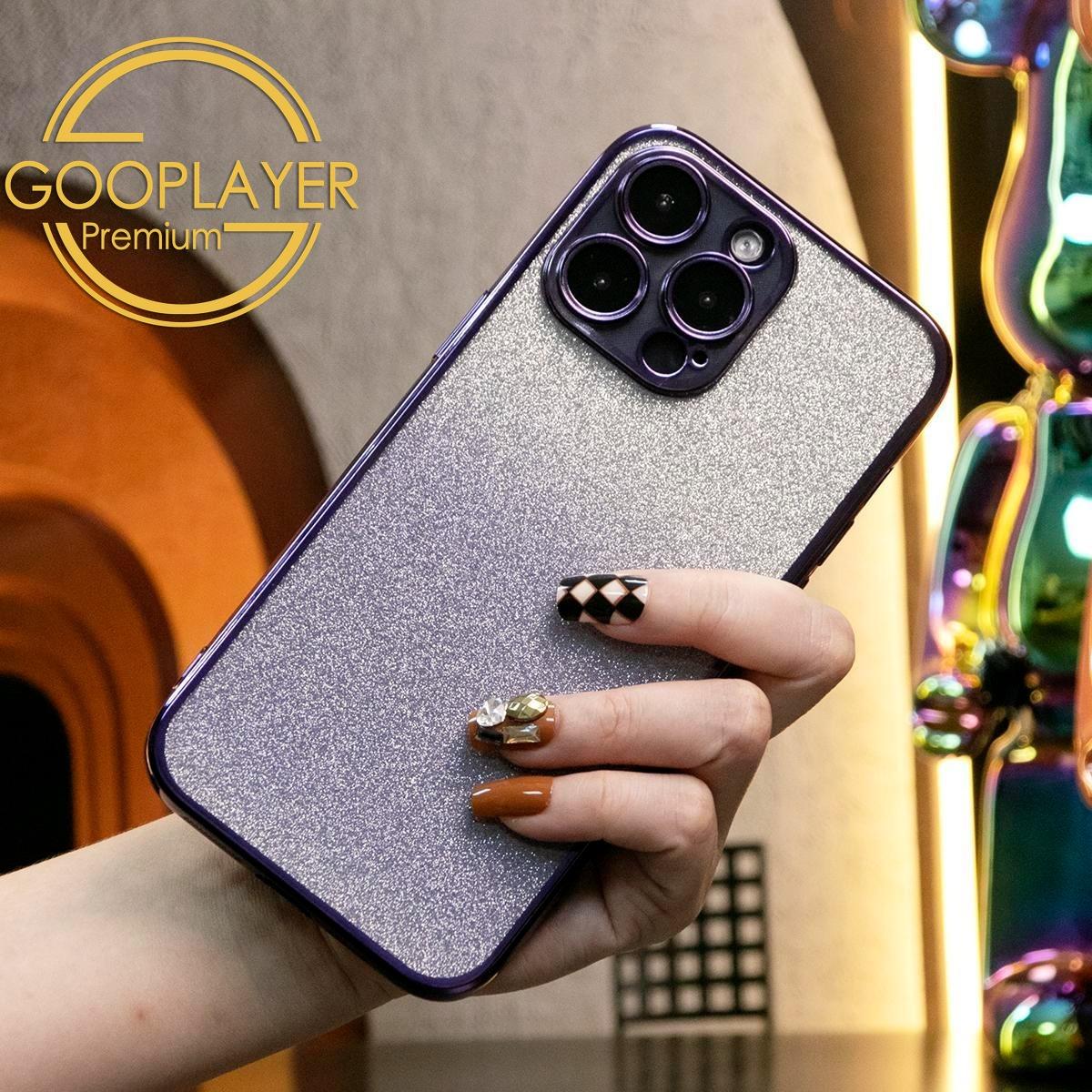 For iPhone 16 15 14 13 Pro Max Phone Case, Clear Gradient Glitter TPU Luxury Plating Slim Soft Full Cover