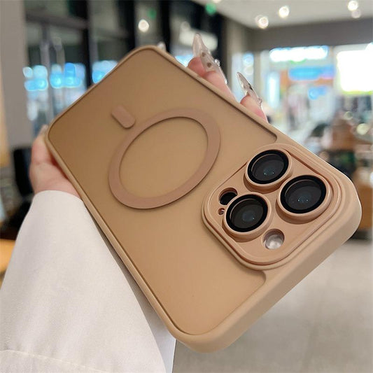 For iPhone 16ProMax 16 15 14 13 Phone Case, Matte Transparent Magnetic Acrylic Slim, Camera Len Protector Cover Protection Hard Full Cover