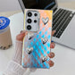For Samsung S25 S24 S23 S22 A15 A25 A35 A54 A55 Phone Case, Electroplating Laser Love Heart Pattern Acrylic Slim, Camera Protection Non-Yellowing Hard Cover