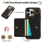 For iPhone 16ProMax 16 15 14 13 12 Leather Phone Case with Double Folding Wallet Wristband, Anti-Fall Card Bag Kickstand Shockproof Business Hard Full Cover