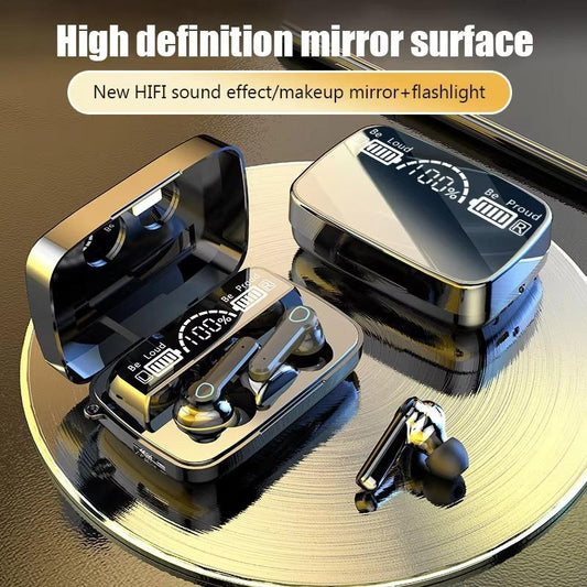Bluetooth Headset Wireless TWS Gaming Noise-cancelling Touch In-ear Mini Flashlight Emergency Power Bank Headset with LED Digital Display Bluetooth 5.3, Long Battery Life for iPhone Android