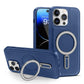 Luxury Full Leather Glossy Kickstand Phone Case For Magsafe For iPhone 16ProMax 16 15 14 13 12 11 Metal Ring Magnetic Metal Holder Shockproof Stand Back Cover