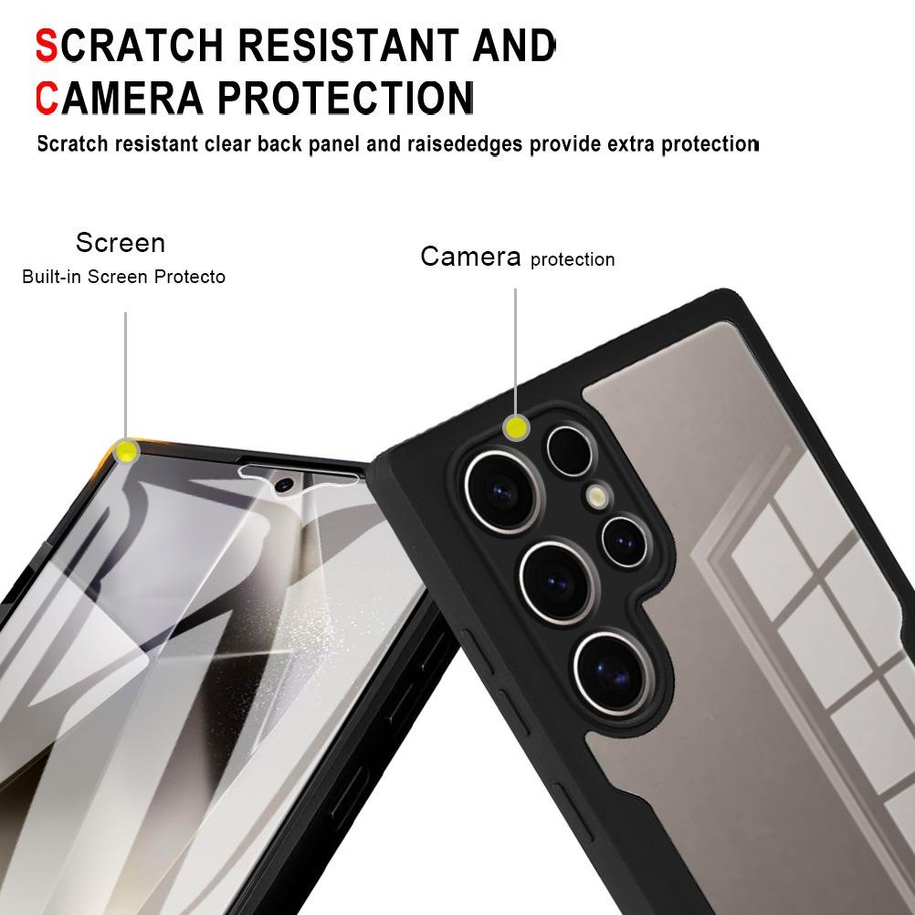 For Samsung S25Ultra S25 S24 S23 S22 S21FE A16 A26 A36 A56 Phone Case, Double Side 360 Full Protection, HD PET Screen Protector Acrylic Shockproof Hand Feel Hard Full Cover