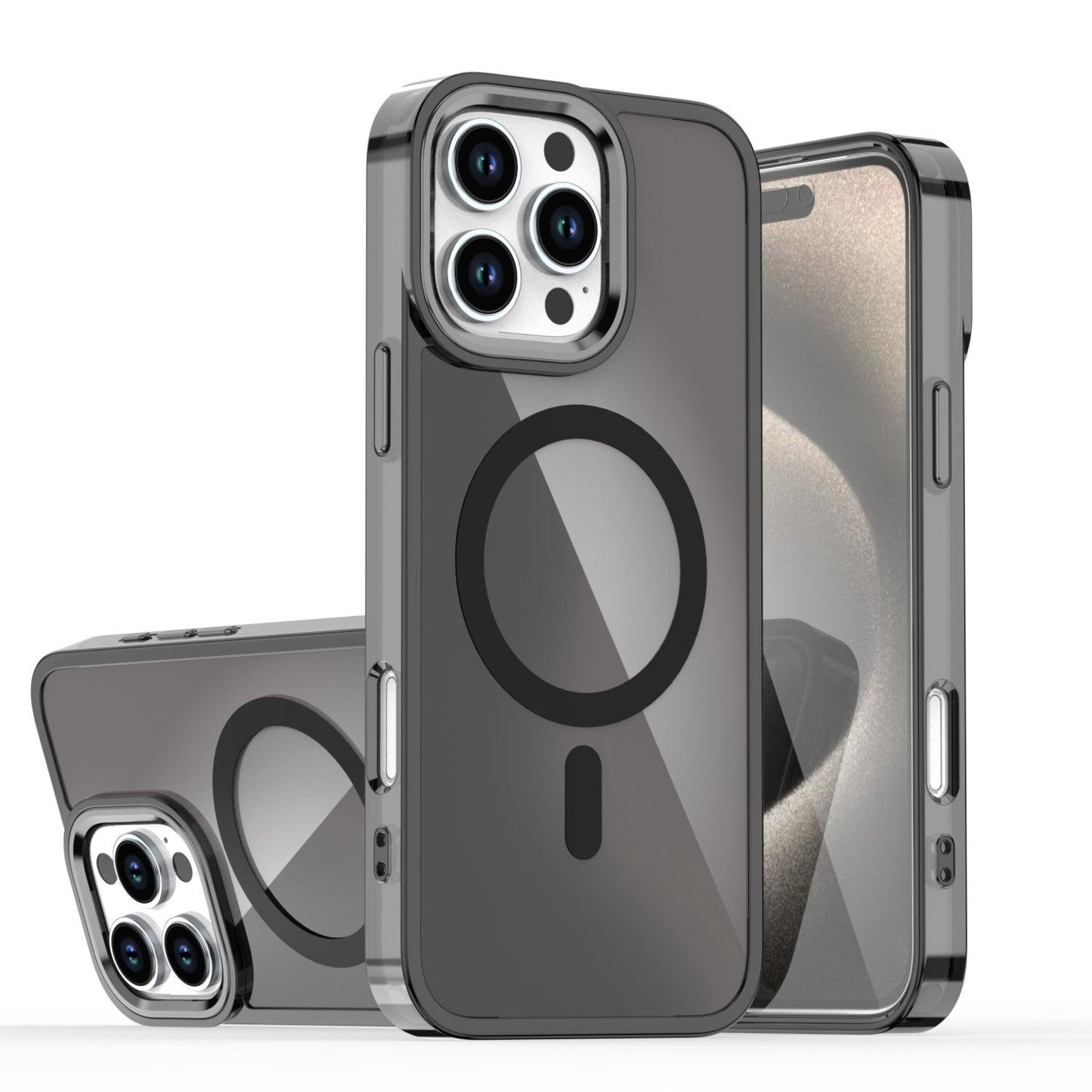 Slim Laser Gradient Chameleon Strong Magnetic For Magsafe Wireless Charging Phone Case For iPhone 16 15 14 13 12 11 Pro Max Plus Metal Frame TPU Acrylic Shockproof Hard Full Cover