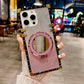 Luxury Gradient Glitter Diamond Heavy Duty Protection Shockproof With Mirror Magnetic Kickstand Phone Case For Samsung S25 S24 S23 S22 S21 Note20 A15 A25 A35 A55 Square Case Back Soft Cover