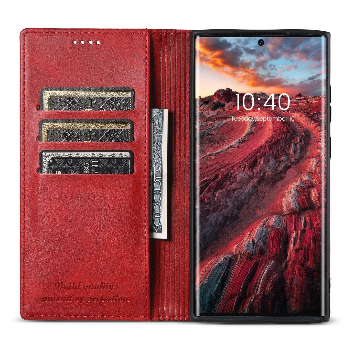 For Samsung S25 S24 S23 S22 Note20 Ultra Plus Phone Case, Smooth Surface Flip Wallet Case For Women Men Durable Faux Card Slot Leather Kickstand Magnetic Clasp Shockproof Phone Case