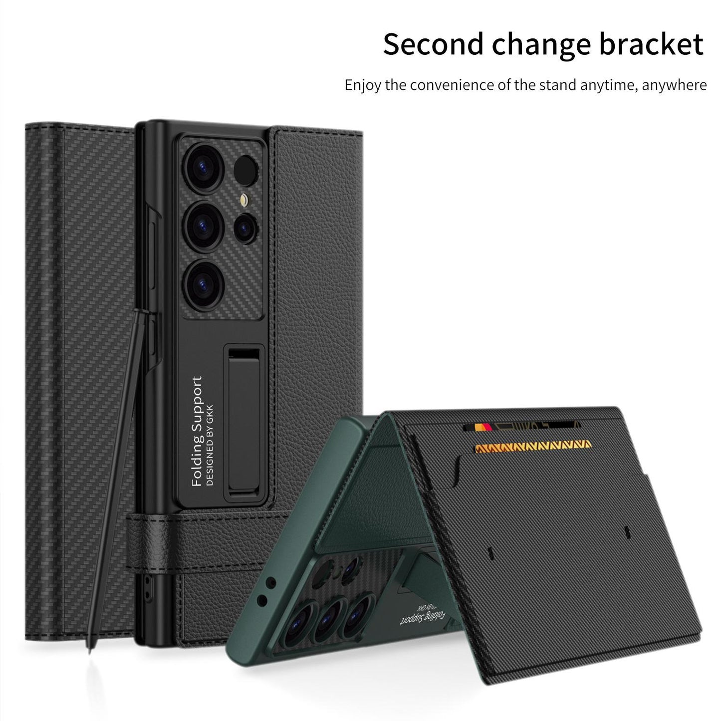 For Samsung S25Ultra S24Ultra S23Ultra Case, Men Boy Business Leather Full Cover Hard Card Holder Wallet Phone Case with Slim Stand, Luxury Elegant Case Camera Protection Shockproof Cover