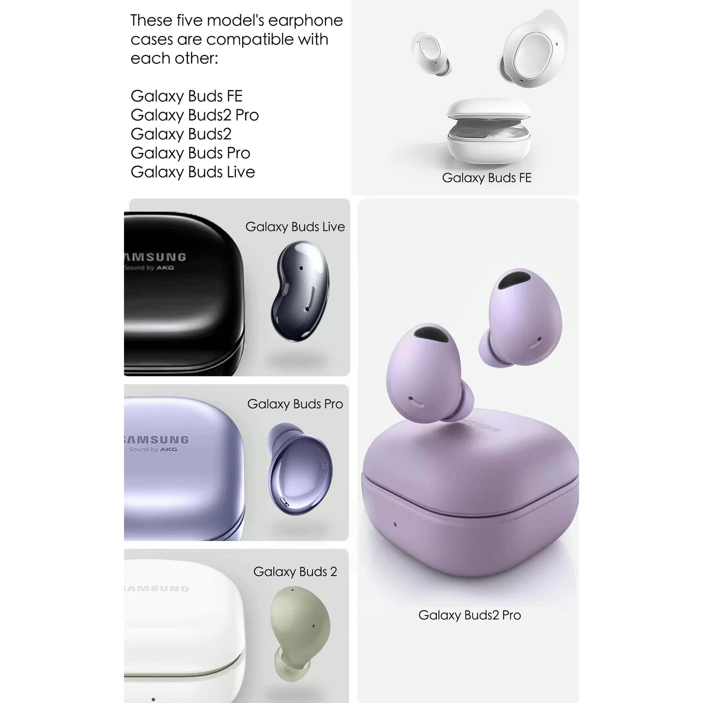 Cover For Samsung Galaxy Buds 2 Live FE Case Silicone Anti-fall Cover For Samsung Buds Pro 2 Earphone Accessories With Keychain