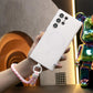 For Samsung S25 S24 S23 S22 FE Plus Ultra Phone Case, Metallic Paint Magnetic Soft Glossy Slim, Full Camera Cover Support Wireless Charging With Woven Wristband