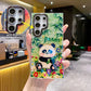 For Samsung S25 S24 S23 S22 Phone Case with Diamond Lens Protectors, Luxury Castle Panda Leopard Rainbow Butterfly Elephant Girl Oil Painting Metal Camera Frame Anti-drop Hard Shockproof Full Cover