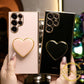Plating Love Heart Pop Stand Phone Case For Samsung S25 S24 S23 S22 S21 Note20