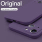 Slim Thin Luxury Square Liquid Soft Silicone Case For iPhone 16 15 14 Pro Max Protective Shockproof Back Cover with Microfiber Lining