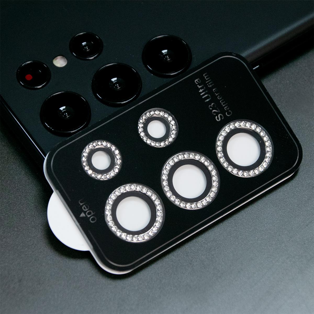 Diamond 9H Tempered Glass Camera Lens Protector Alloy Ring Cover for Samsung Galaxy S25 Ultra S24 Ultra