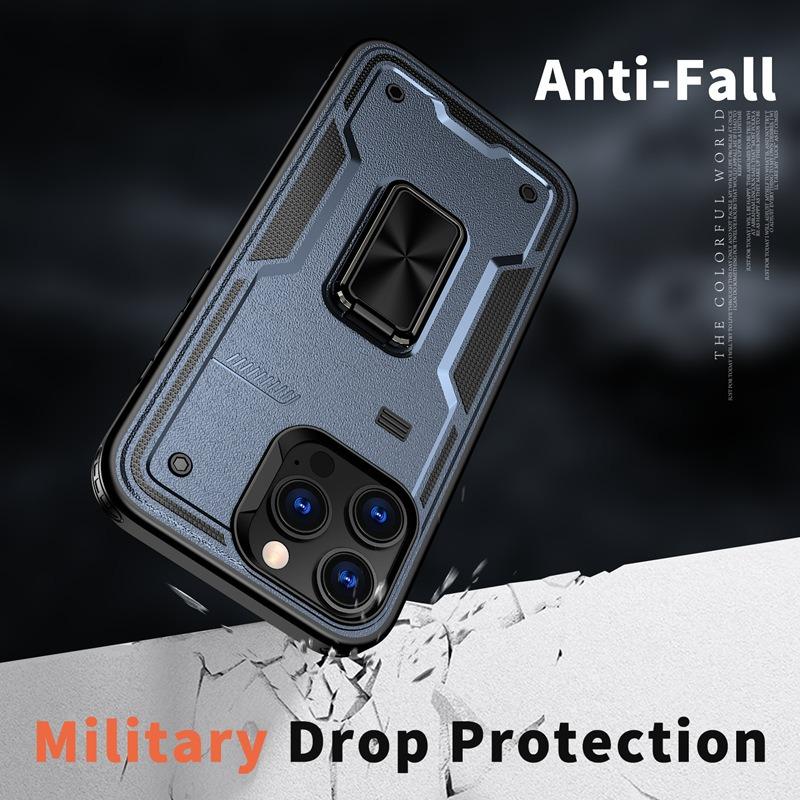 Anti-Dust Matte Anti-Fall Heavy Duty Protection Shockproof Phone Case With Kickstand for iPhone 16ProMax 16 15 14 13 12 11 XR Bumper Hard Full Cover
