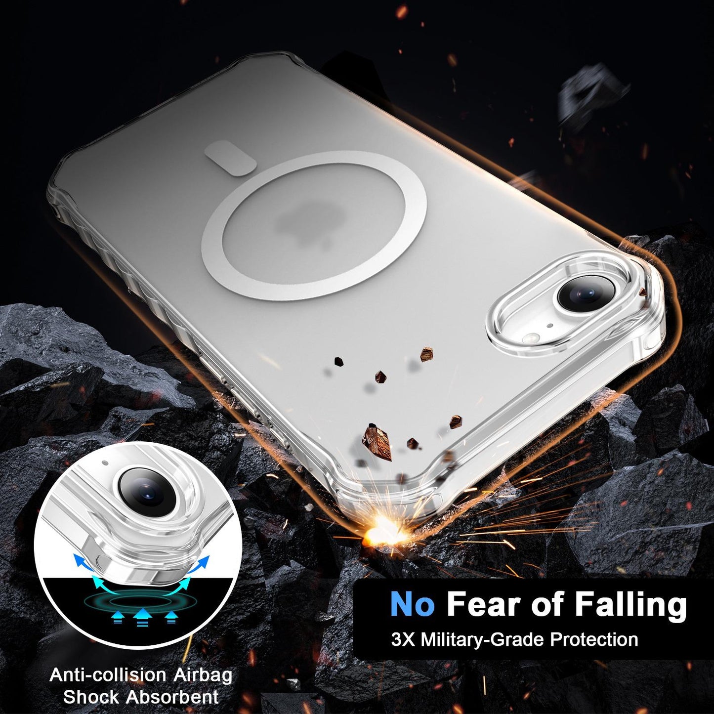 Colorful Matte Clear Strong Magnetic Four Corner Slim PC Phone Case For iPhone 16ProMax 16 15 14 13 12 Transparent Skin Feel Bumper Shockproof Hard Full Cover