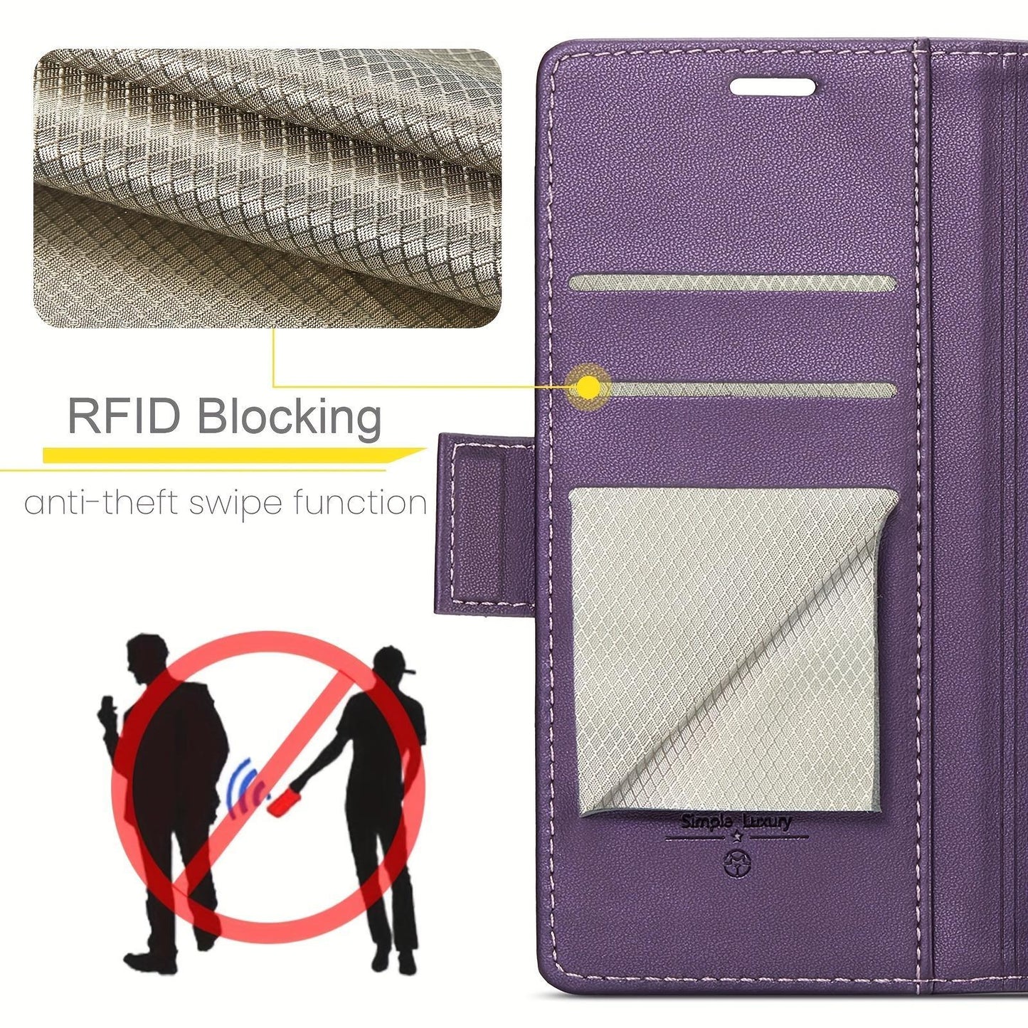 For iPhone 16 15 14 13 12 11 XR XSMax X/XS Phone Case With Card Bag, Wallet Case For Women Men With RFID Blocking, Durable Faux Leather Kickstand Magnetic Clasp Shockproof Phone Case