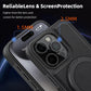 Luxury Full Leather Phone Case For iPhone 16ProMax 16 15 14 13 12 11 Magnetic Rotate Metal Holder Stand Back Cover