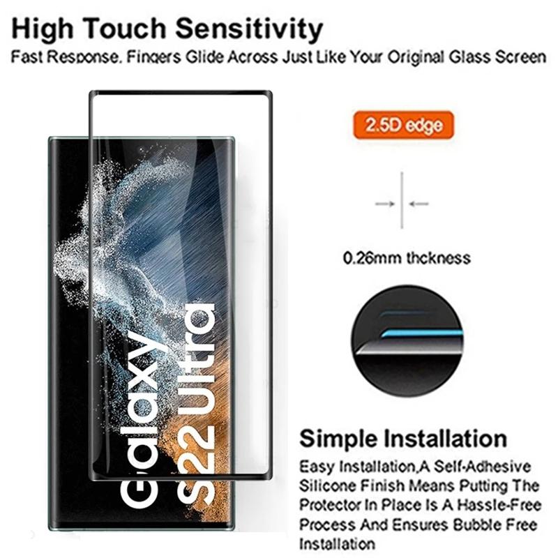 2 Pieces Tempered Film Glass Screen Protector For Samsung S25 S25Plus S24 S24FE S24Plus S24Ultra